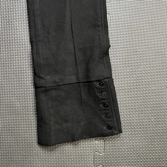 Ralph Lauren Purple Label Wool High Waist Dress Pants Black Sz 6 Button Pant Hem - Picture 3 of 16